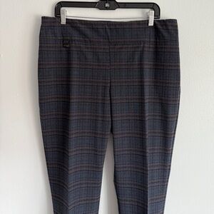 Lisette Montréal Dress Pants Women's 14 Pull-On Stretch Plaid Straight Leg